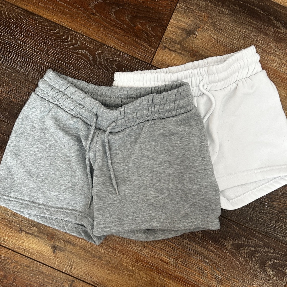 Women's Athletic Shorts in Gray and White Set